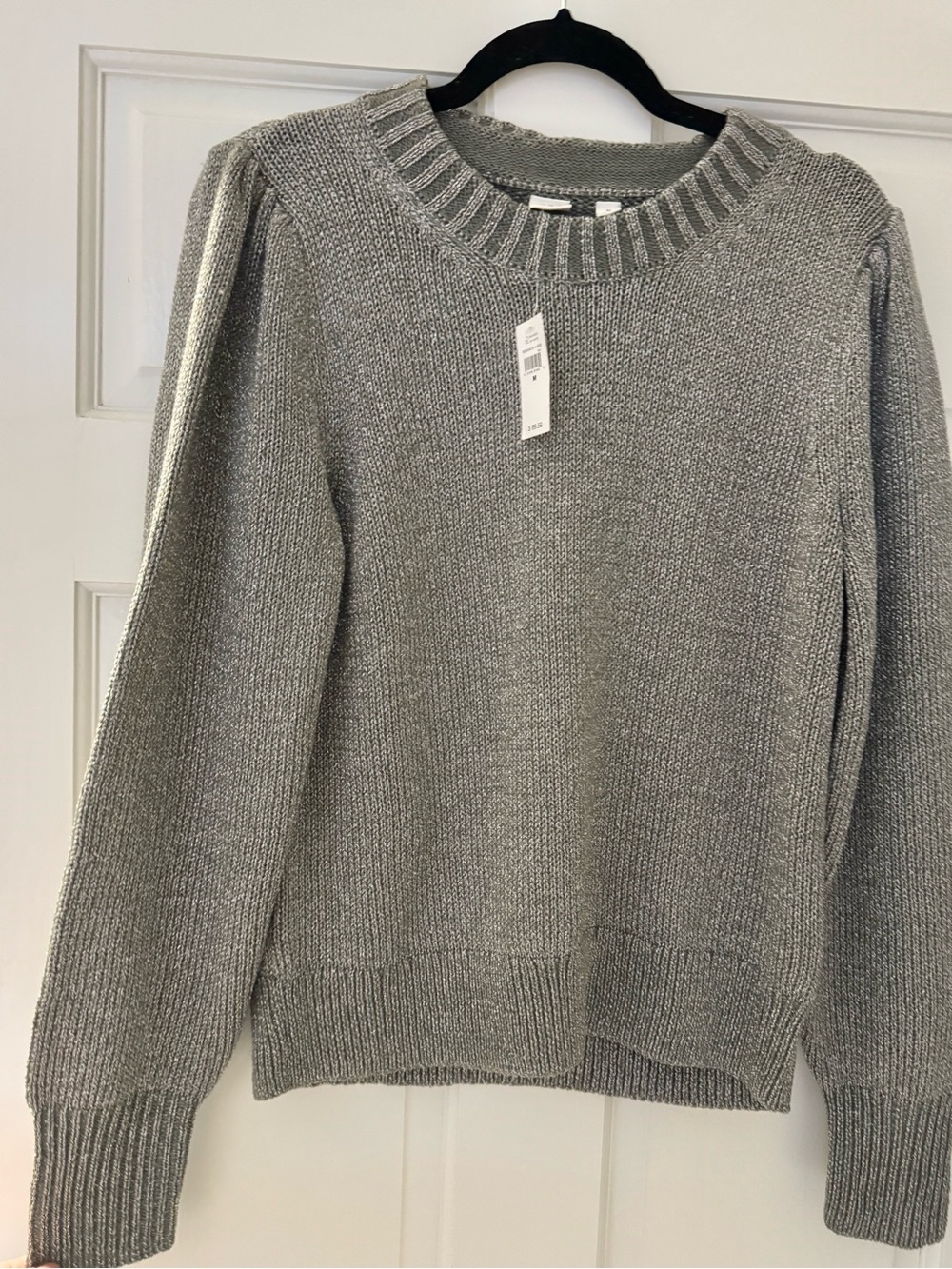 GAP Gray Sparkle Women's Crewneck Sweater